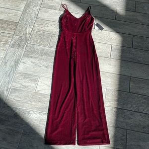 Burgundy Colored Velvet Romper